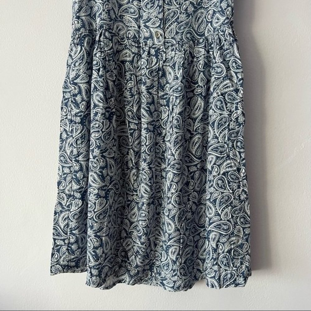 🍉 H&M Paisley Print Boho Sleeveless Button Down Back Flare Dress - Picture 5 of 8